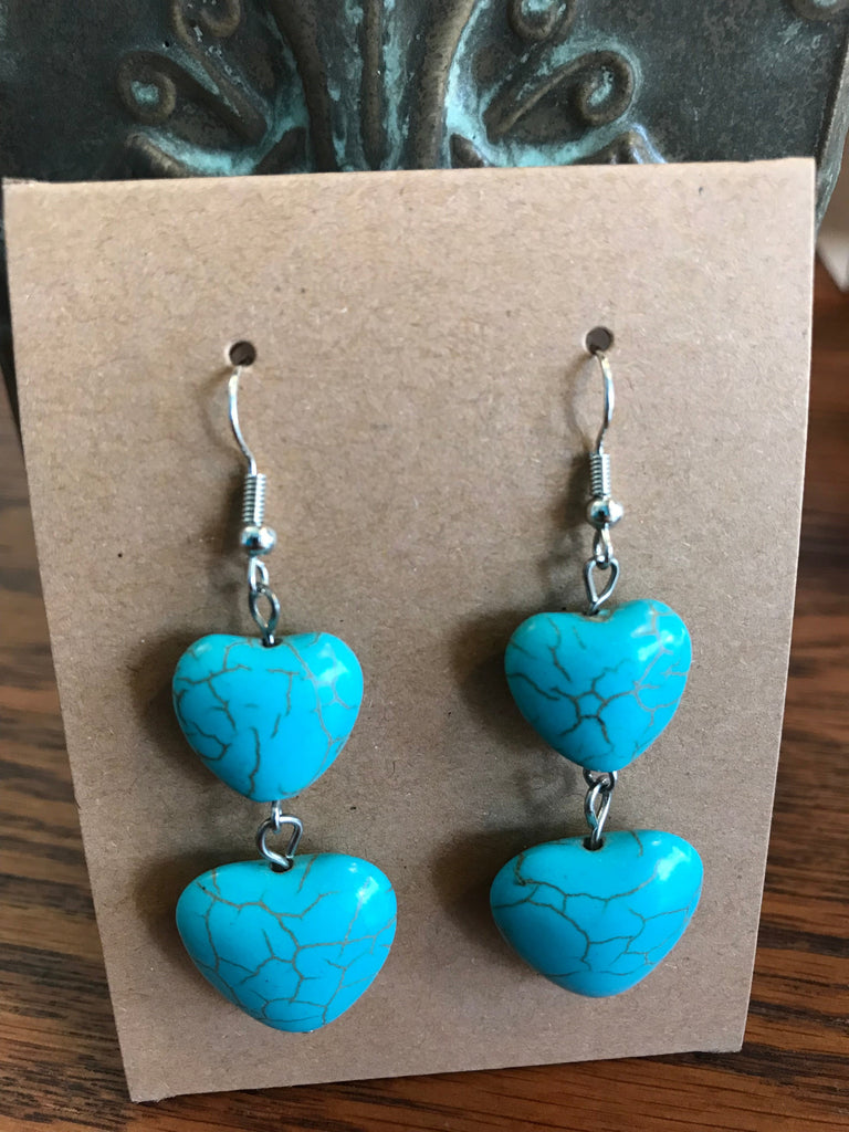 Double the Love: These Turquoise Heart Earrings Are a Boho Must-Have