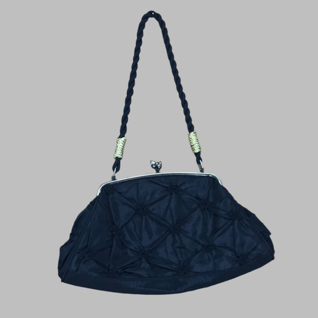 Black Vintage Ruched Purse OhhMy! Gifts and Things, LLC