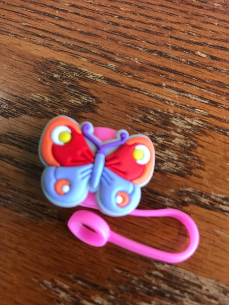 Straw Toppers-Butterflies-Pink/Red/Purple