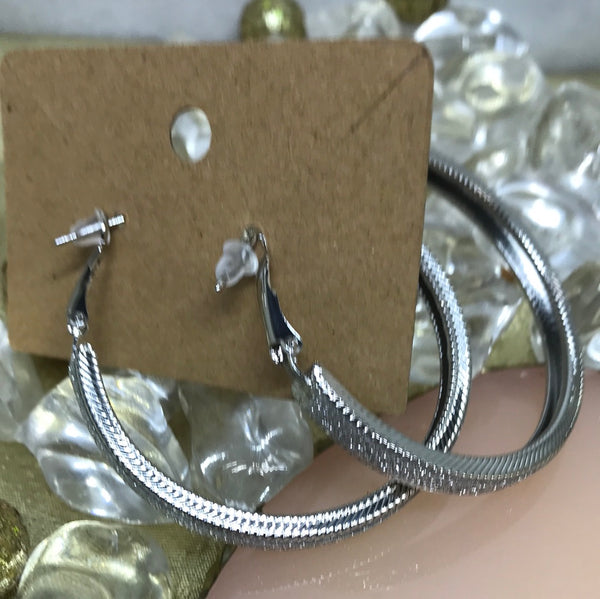 Hoop Style Earrings-Large Silver Hoop