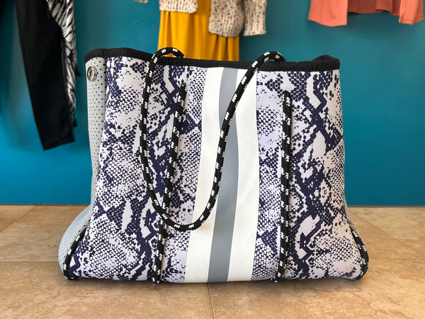 Snake Print Neoprene Purse with zippered pouch OhhMy! Gifts and Things, LLC