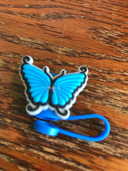 Straw Toppers-Butterflies=blue