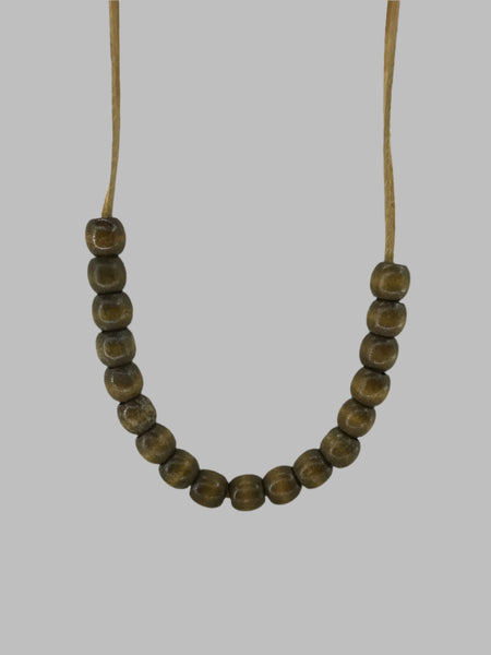 Assorted Necklaces-leather Wood  beaded -12"