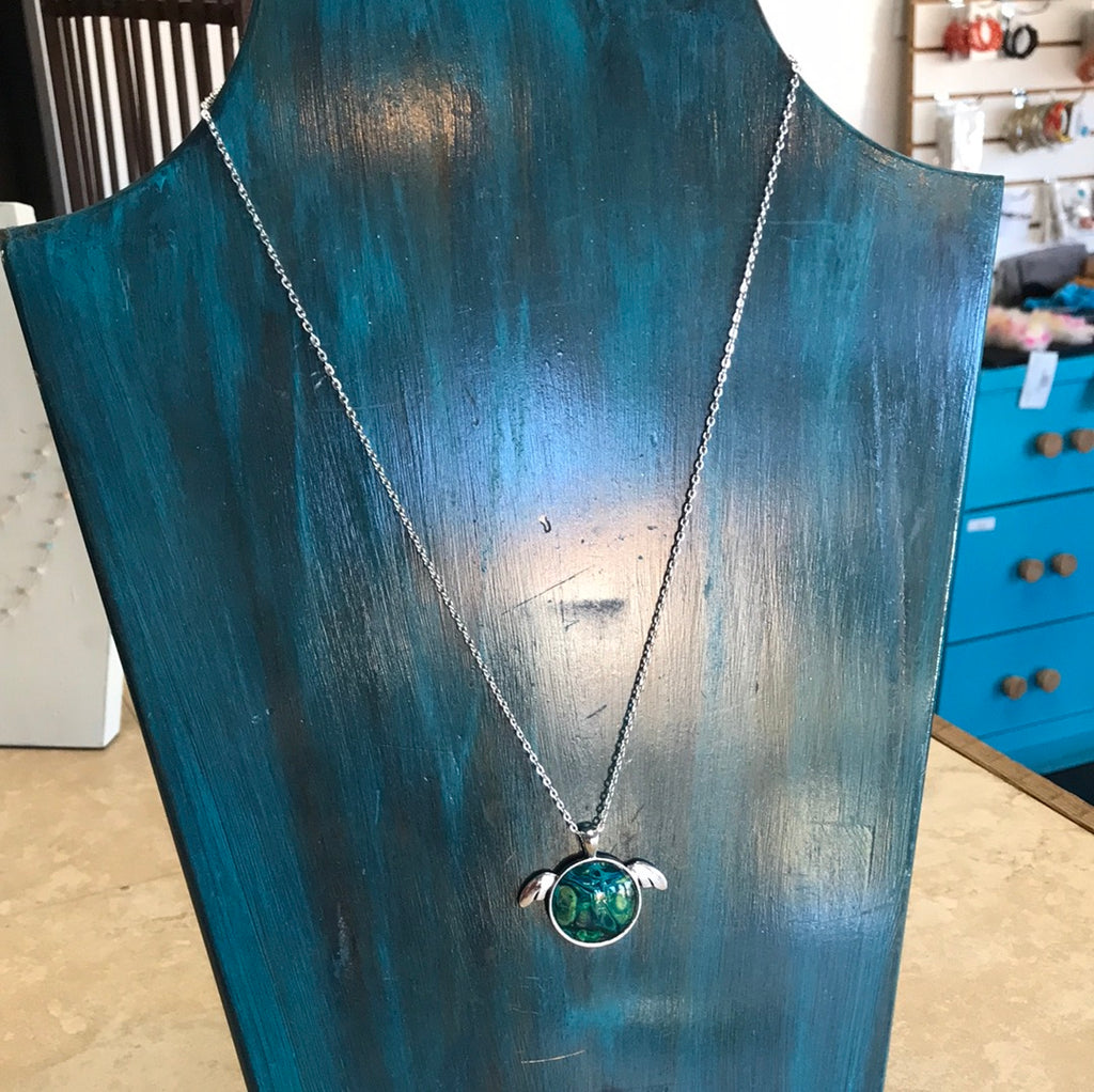 Necklace - Hand Painted Turtle Pendent