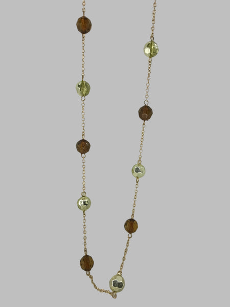 Assorted Necklaces-Rust/Silver/Green  Beaded w Magnetic clasp-12"