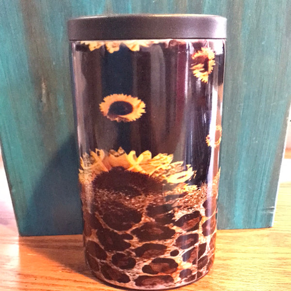 Stainless Can Tumbler-Sundlower/Leopard