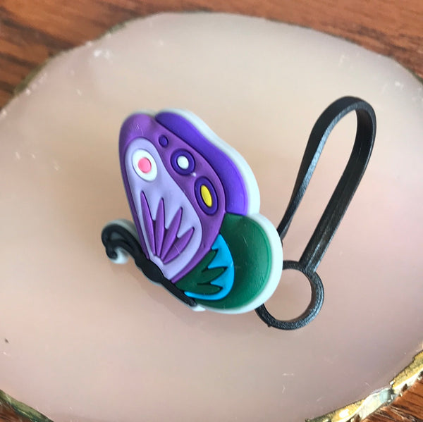 Straw Toppers-Butterflies-Purple/Emerald