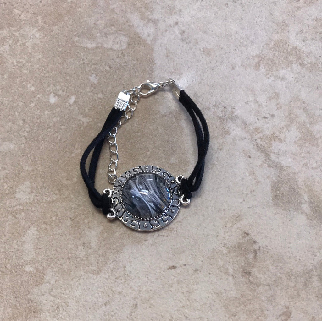 Bracelet - Hand Made Black Cord Mary Overstreet