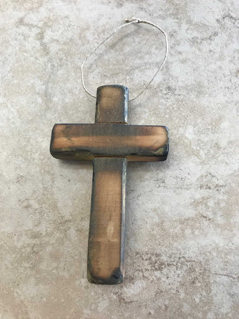Cross Ornament Burned Rick Dantzler