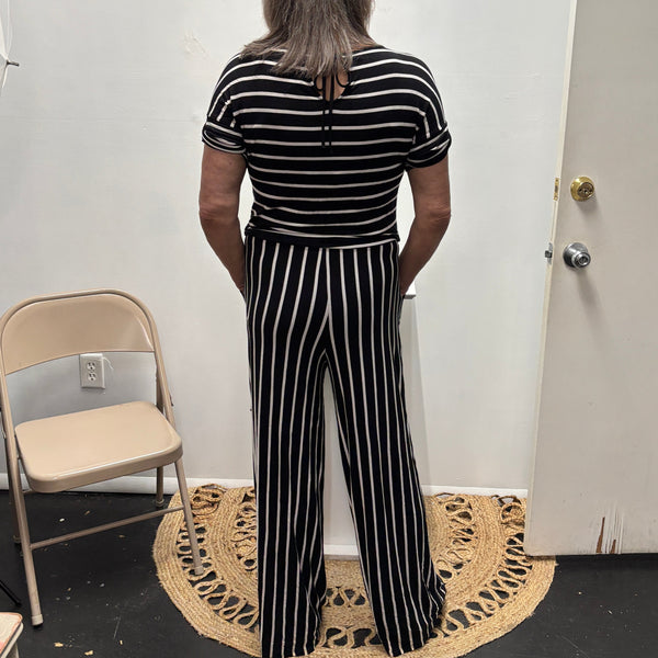 Black & White Stripe Romper/jumpsuit Shirley Ollison
