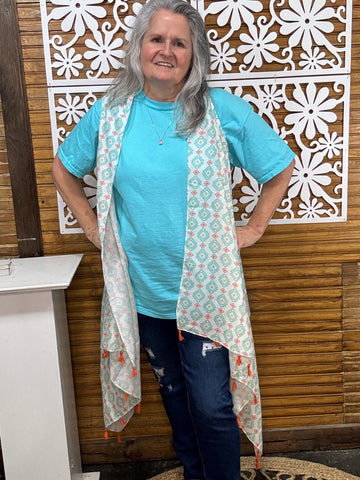 Mixed Aztec Print Cardigan