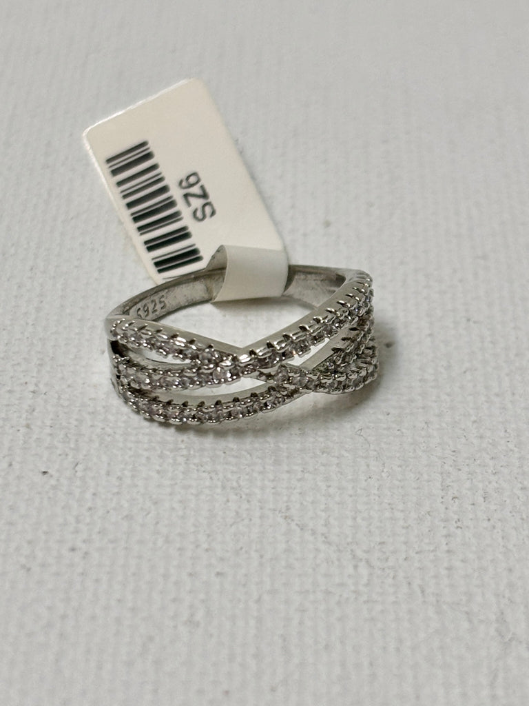 ~Ring: 925 Silver Plated Women's Ring Inlaid Cubic Zirconia Fancy Cross Wedding Ring Female Luxury Jewelry