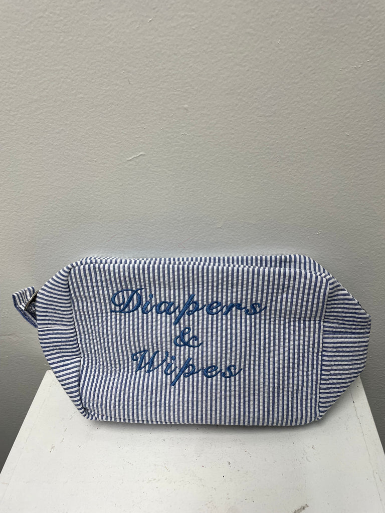 Diaper Pouch Skylar Freeman-Blue "Diapers & Wipes"