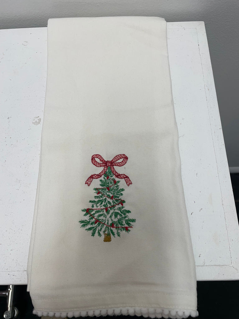Christmas Kitchen towel w/embroidery christmas tree Skylar Freeman