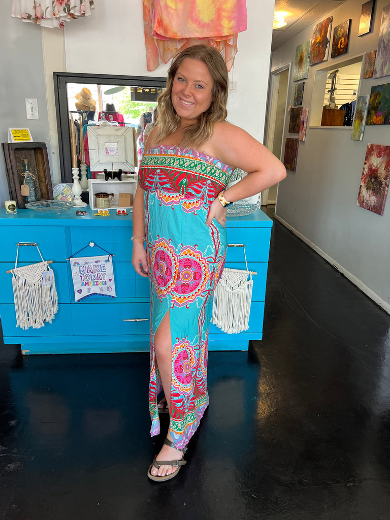 Strapless Maxi with Slit OhhMy! Gifts and Things, LLC