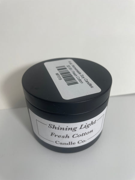 4 oz. Homemade Soy Candles-Fresh Cotton