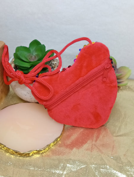Back of  Heart Shaped Sequin Mini Purse