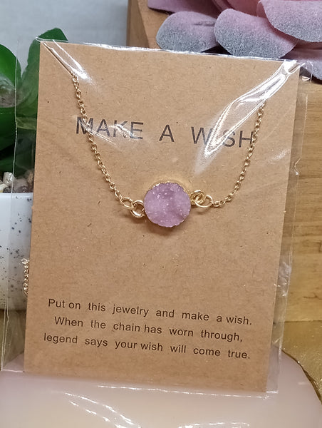 Make A Wish Necklaces-Pink