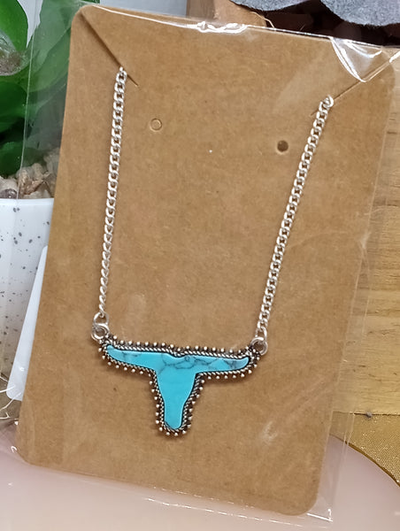Necklace W/Long Horn Charm