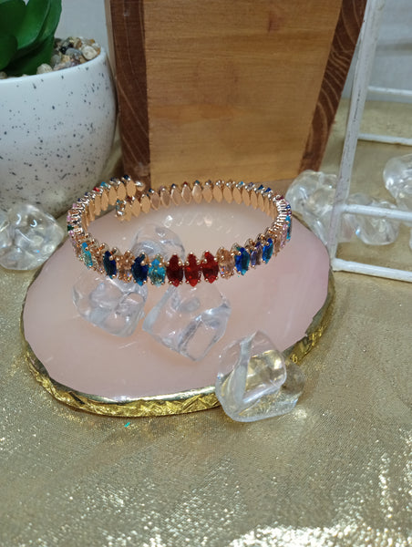 Multi Color Studded Bangle Bracelet