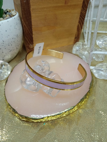 Pink and Gold Bangle Bracelet