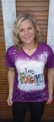 Short Sleeve T-Shirts-I Am Forgiven-Purple