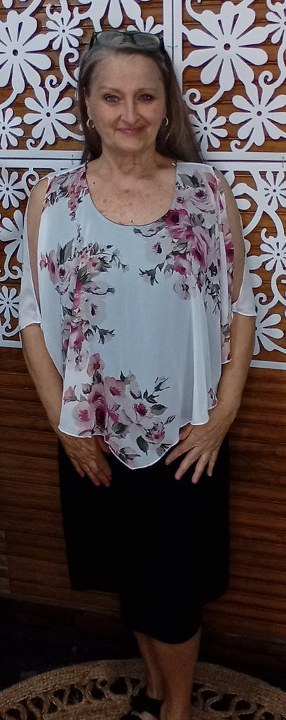 Floral Dress-Pink/Black
