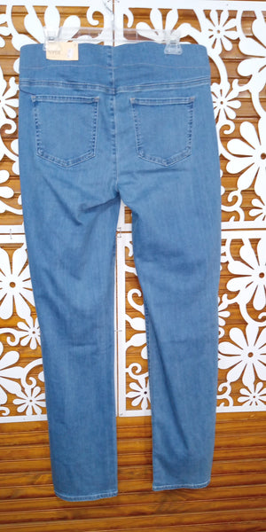 Relaxed Fit Elastic Waist Boot Cut Jeans back side