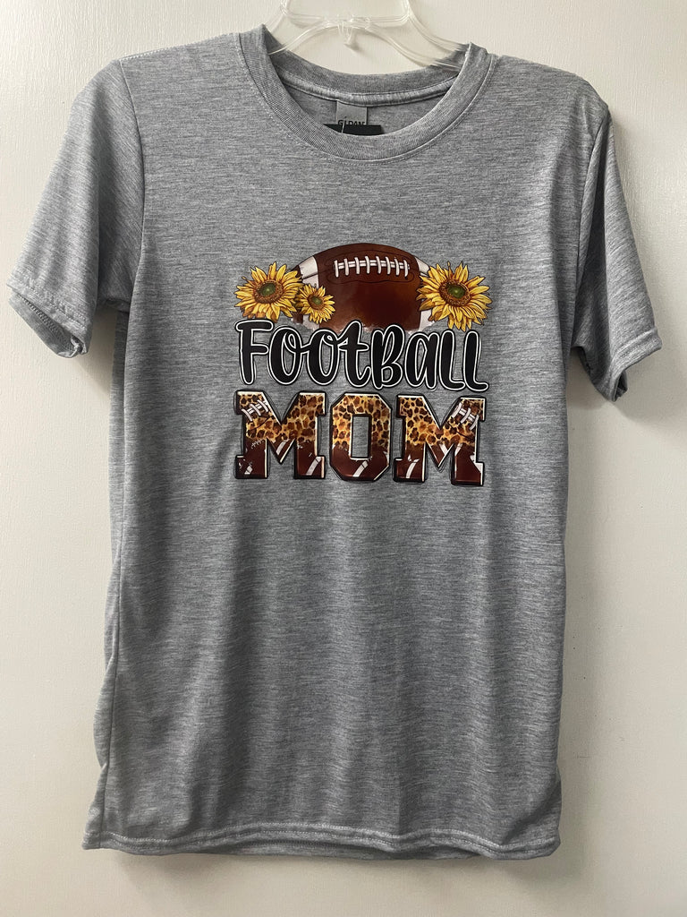 Sport T-Shirts-football mom-gray sunsflower animal print