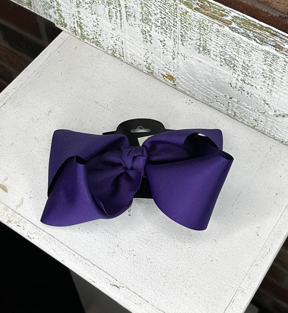 3in Hair Bow-Deep Purple