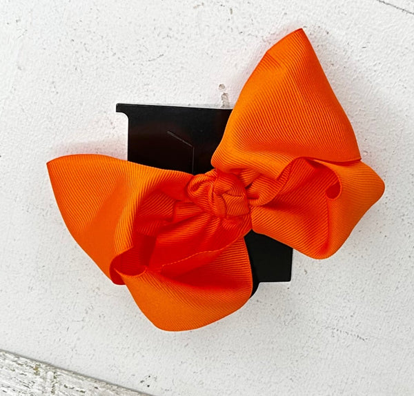 Small Girls Hair Bow-Orange