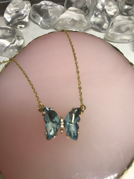 Butterfly Necklaces-light Blue