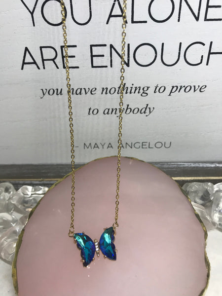 Butterfly Necklaces-Blue