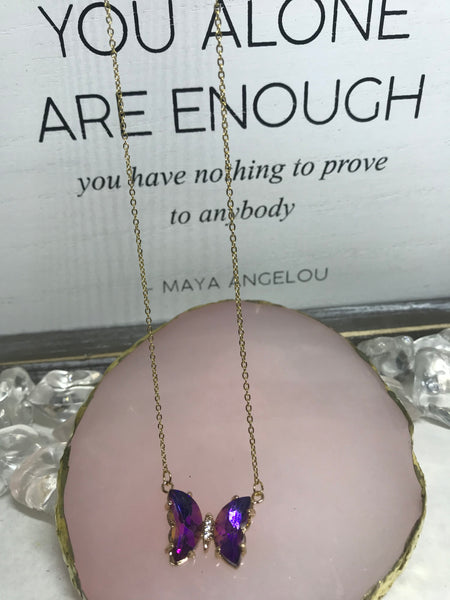 Butterfly Necklaces-Purple