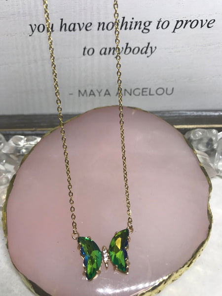 Butterfly Necklaces-Green/Blue