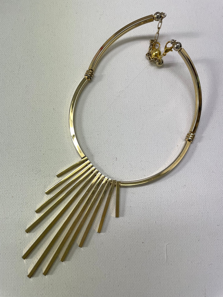 Short Gold Mod Choker w/Gold Fringe