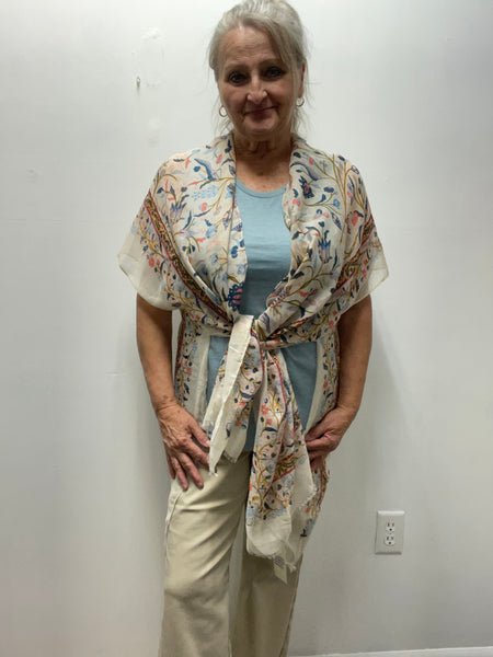 Southern Stitch One Size Cardigan-Blue Floral