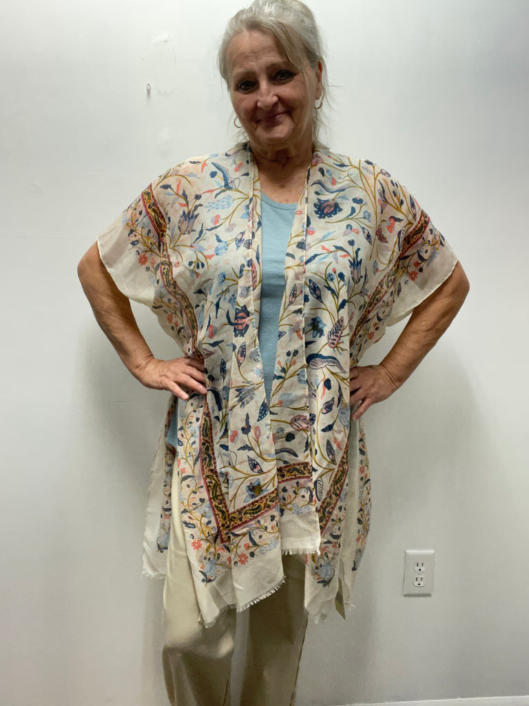 Southern Stitch One Size Cardigan-Blue Floral