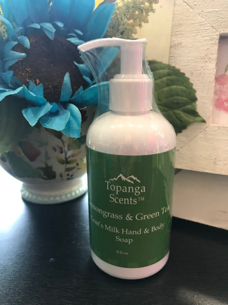 Topanga Scents Goat Milk Hand & Body's Soap-8oz.-Lemonrass * Green Tea