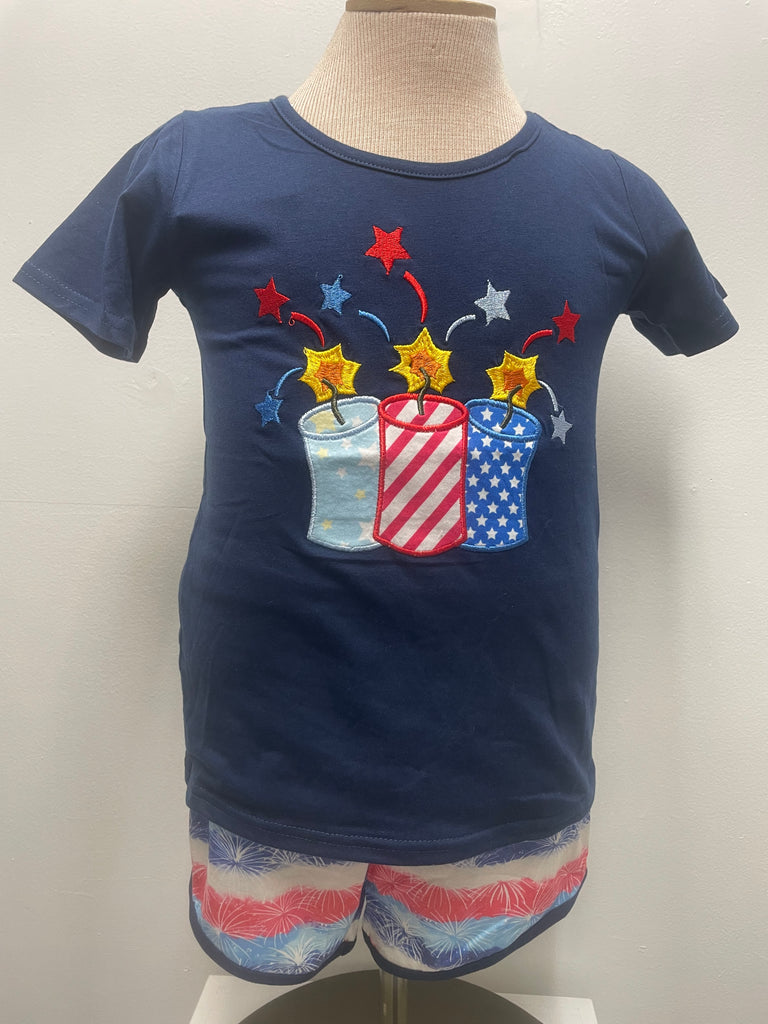 4th July Printed Kids Short Set