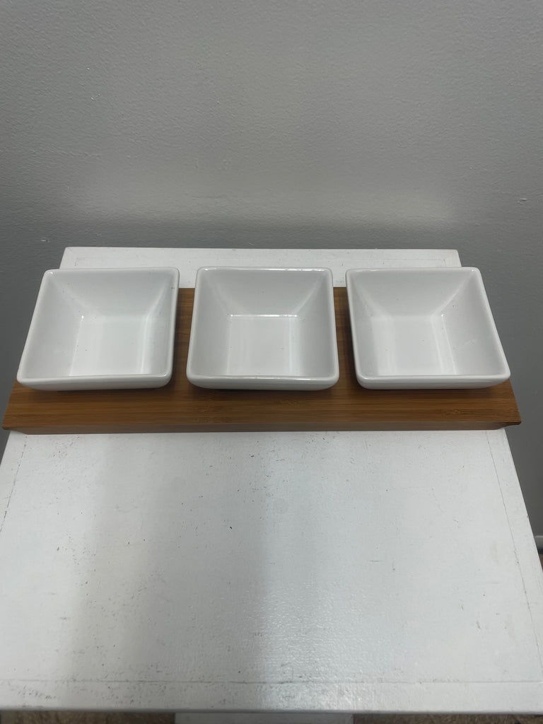 13 1/2' x 5'" 3 Square Dip Bowl & Tray OhhMy! Gifts and Things, LLC