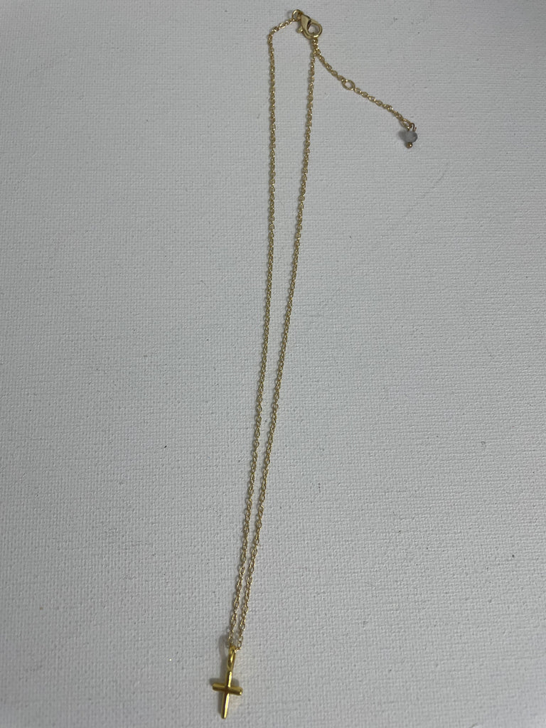Cross Necklaces-16"Gold with 3"extension w/small gold cross pendent