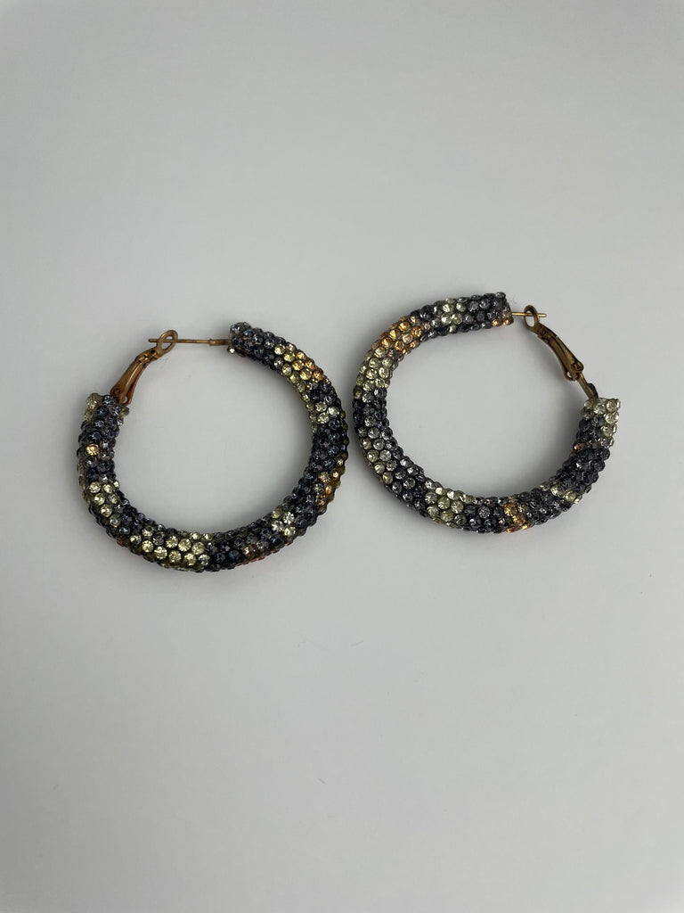 Sparkling Loop Earrings-Bronze