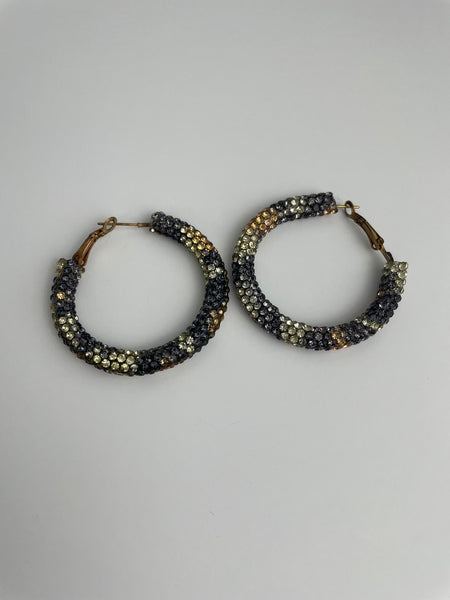 Sparkling Loop Earrings-Bronze