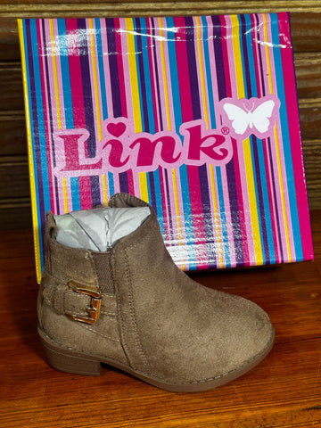 Taupe Kids Boots w/Buckle