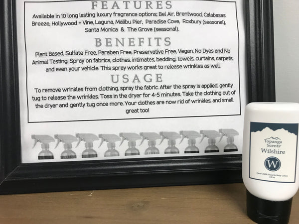 Topanga Scents Goat's Milk Hand & body Lotion/2oz/Wilshire