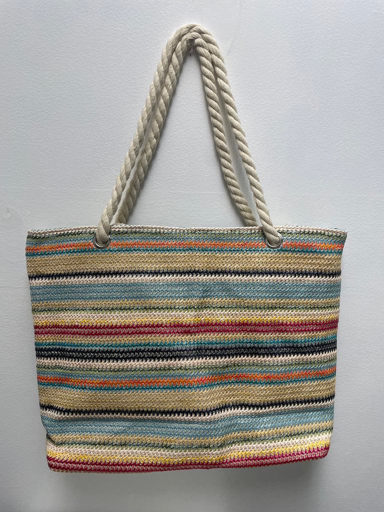 12"x16" Striped Multicolor Tote bag