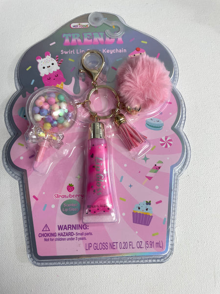 Trendy Lipgloss/Keychain-pink