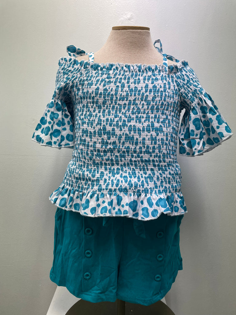 Kids Cold Shoulder Short Set