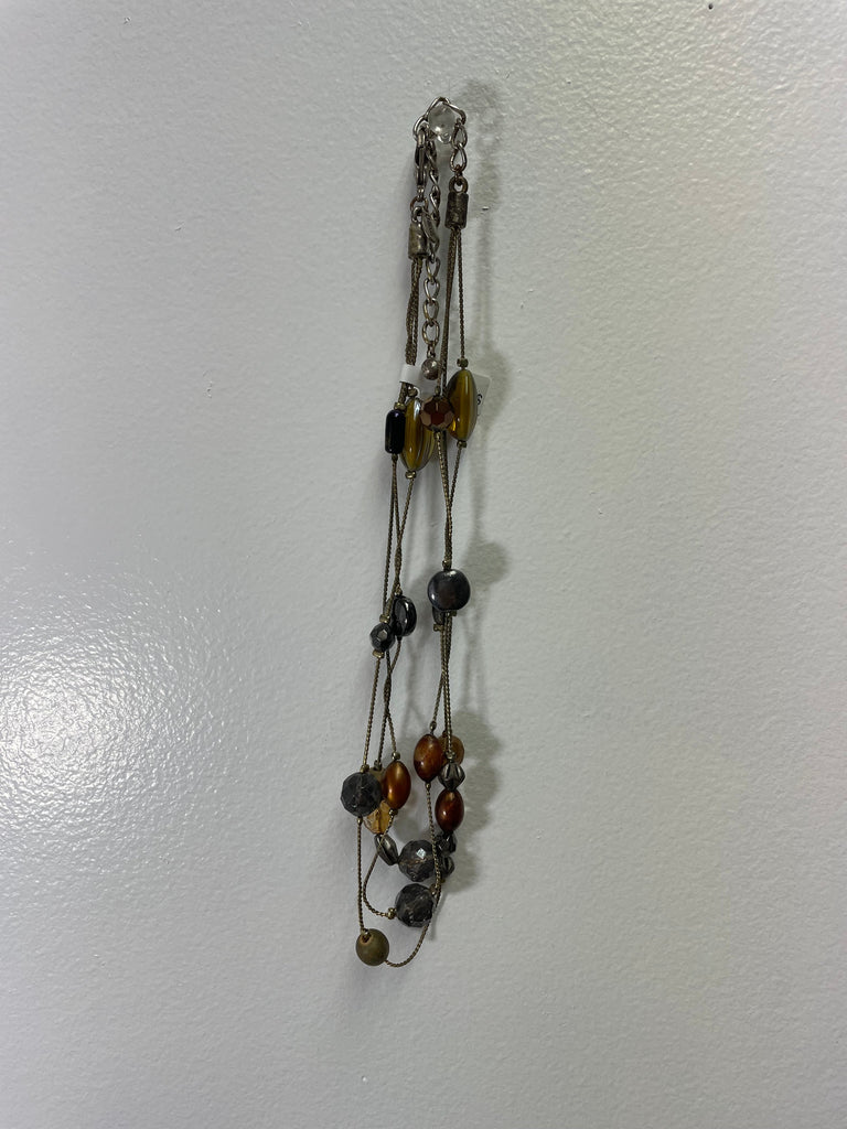 18" 3-Strand Silver w/Purple/rust stones Necklace OhhMy! Gifts and Things, LLC